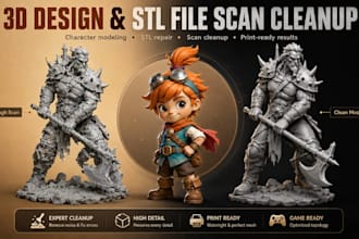 model, fix, edit and prepare stl files for 3d printing