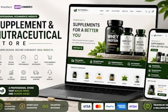 build professional supplement and nutraceutical ecommerce website