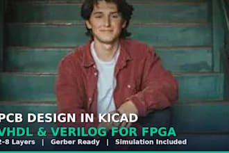 design pcb in kicad and develop vhdl verilog code for fpga