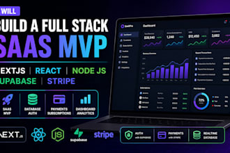 build a full stack saas mvp with nextjs react node js supabase and stripe