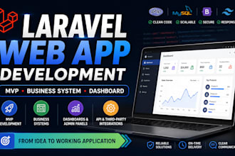 build your laravel mvp, business web app or custom dashboard