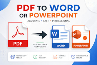 convert PDF to word, google docs and power point