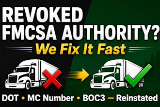reinstate revoked fmcsa authority, suspended dot, and mc number fast