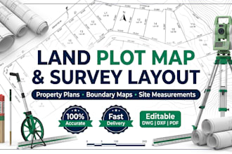 design accurate land plot maps, survey layouts  and site plans