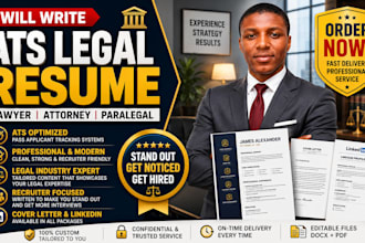 write ats legal resume, lawyer resume, attorney resume and paralegal resume
