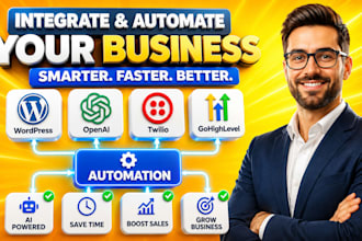 integrate wordpress, openai api, twilio and gohighlevel API to automate business