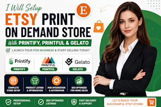 setup etsy print on demand store with printify printful and gelato