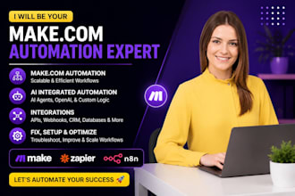 be your make com zapier n8n ai automation expert fix workflow integromat API