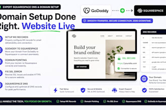 squarespace dns domain pointing fix ssl error business email setup godaddy