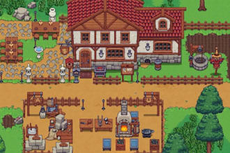 create 2d pixel art tileset pixel character sprite sheet rpg game animation