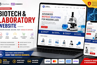 build professional biotech and laboratory wordpress ecommerce website