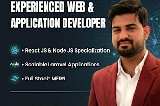 be your react js, node js, and laravel developer
