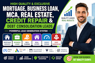 generate mortgage, business loan, mca, real estate hvac and credit repair leads
