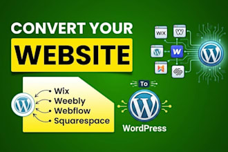convert wix, squarespace, or webflow site to wordpress SEO friendly
