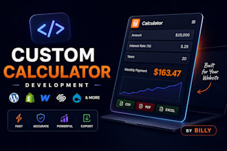 create custom calculator website or online web calculator for wordpress website