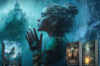 draw a unique fantasy book or cover page art or book art