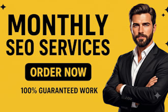 provide complete monthly SEO service package onpage offpage keyword research GEO