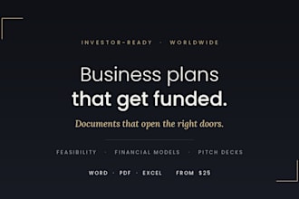 write a professional business plan and feasibility study for your startup