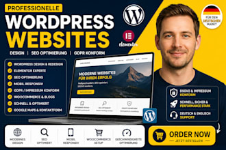 design a professional wordpress website, seo optimization, german wordpress