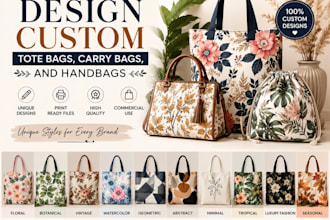design custom handbags, tote bags and carry bags
