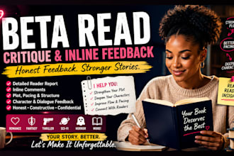 beta read critique and provide inline feedback on your writing