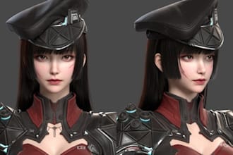 model 3d realistic character for game,custom 3d outfits design in blender,3d rig