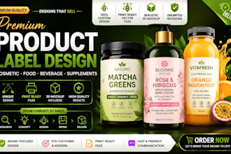 design a premium product label for cosmetics, food, beverage packaging