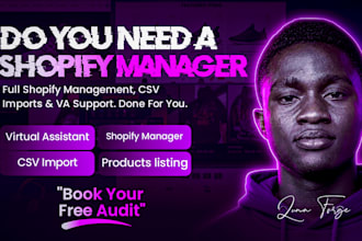 be shopify virtual assistant shopify manager SEO product upload CSV import