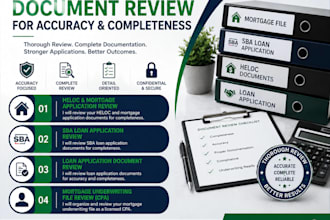 organize and review your mortgage underwriting file as a licensed CPA