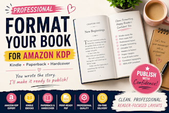 format your kindle paperback and hardcover book formatting for amazon KDP