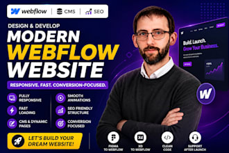 design or develop modern webflow framer website, xd, figma to webflow animation