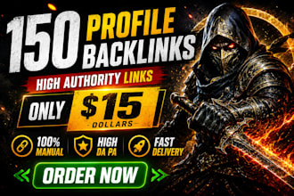 build 150 high authority profile backlinks manually