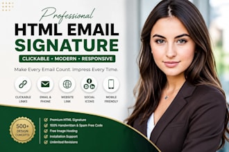 design professional HTML email signature outlook signature printable signature
