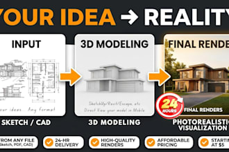 3d render your villa and house exterior in 1 day or 24 hours revit sketchup
