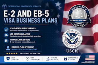 write a professional business plan for e2 eb5 investor visa