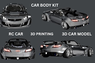design custom rc car body kits, 3d car models, vehicle and stl for printing