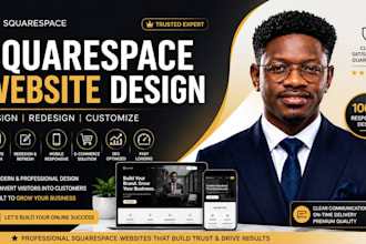 do pro squarespace website design or redesign squarespace website landing page