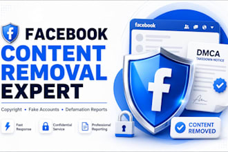 remove facebook harassing defaming infringing posts videos ads profiles dmca