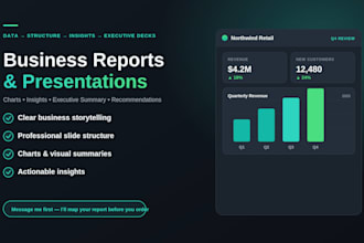 create a business report or presentation from your data