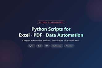 build python scripts for excel PDF data processing automation