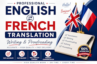 write and translate professional content in english and french