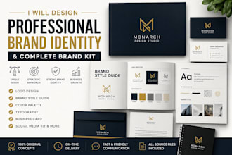 design a modern brand identity, branding kit and brand style guide