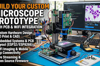 build a custom microscope hardware prototype with pcb and wifi