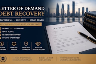 draft a demand letter to recover debts in china