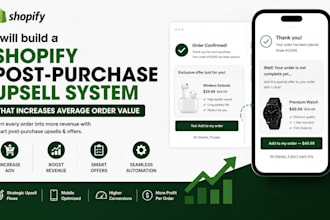 build a shopify post purchase upsell system that increase average order value