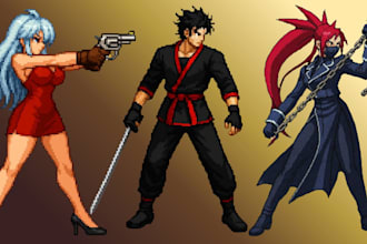 draw pixel art animation 2d sprite sheet character design and game animation