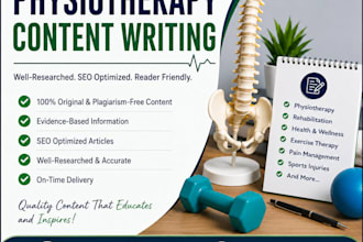 write SEO physiotherapy, medical and healthcare blog articles