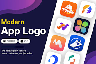 design a modern mobile app icon and app logo for ios and android