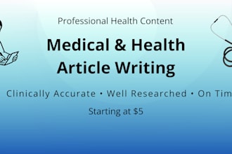 write professional medical and health seo articles