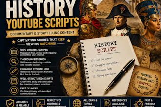 write engaging history youtube scripts and documentary content